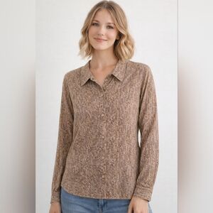 Laura II 100% Silk Blouse – Size 18 – Elegant Print